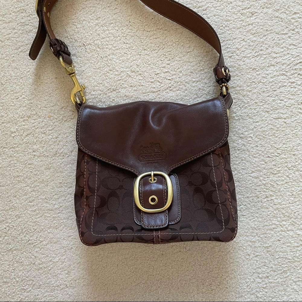 Vintage Coach Signature Bleecker brown bag